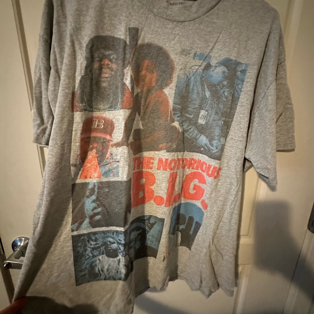 Notorious BIG Graphic T Shirt XL Brooklyn Mint Hip Hop Rap Tee Gray Streetwear